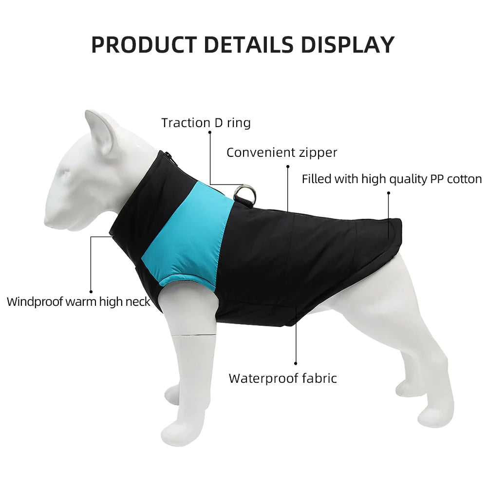 (Copy) Winter Dog Pets Clothes Clothing for Small Large Dogs Waterproof Pet Jacket Dog Coat Chihuahua Padded Vest Zipper Jacket Coat