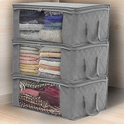 (Copy) Non-Woven Clothes Storage Bag Folding Quilt Dust-Proof Cabinet Finishing Box Home Storage Supplies Space Bags organizador