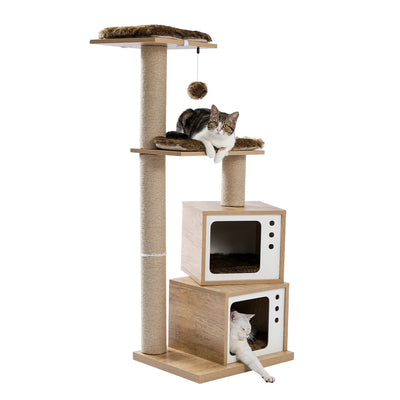 (Copy) Cat Tree Furniture Tower Climb Activity Tree Scratcher Play House Kitty Tower Furniture Pet Play House