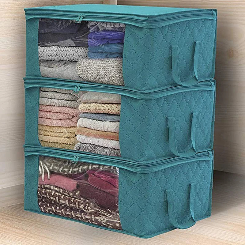 (Copy) Non-Woven Clothes Storage Bag Folding Quilt Dust-Proof Cabinet Finishing Box Home Storage Supplies Space Bags organizador