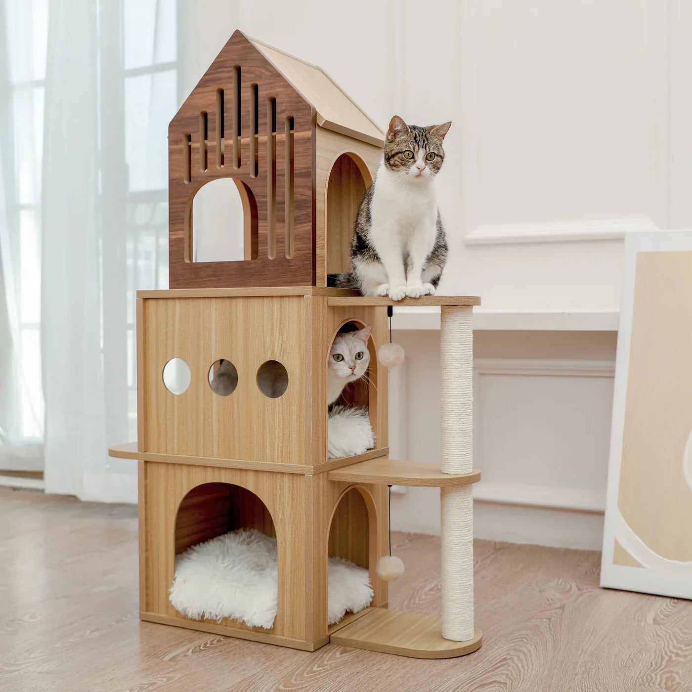 (Copy) Cat Tree Furniture Tower Climb Activity Tree Scratcher Play House Kitty Tower Furniture Pet Play House