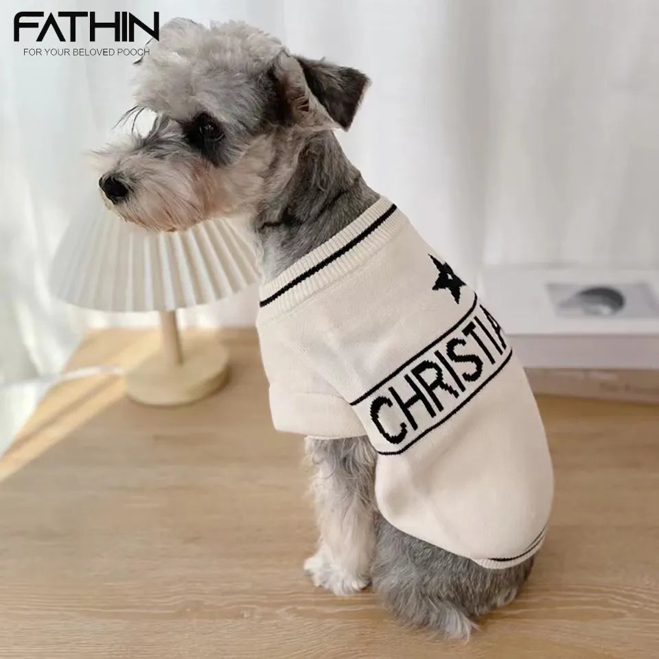 Creamy White Luxury Dog Sweater for Small Breeds