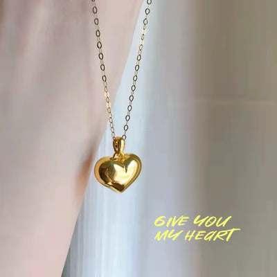 18K Gold Heart Necklace: Perfect Gift for Women