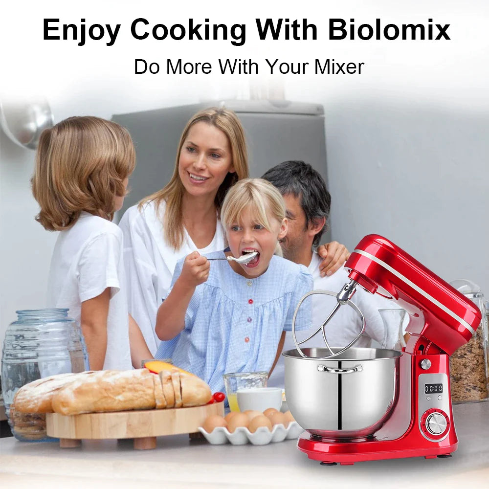 (Copy) BioloMix 6L/5L Mixer Planetary 6-speed Kitchen Food Blender Stainless Steel Bowl Cake Mixer Machine Kneader Cream Egg Whisk