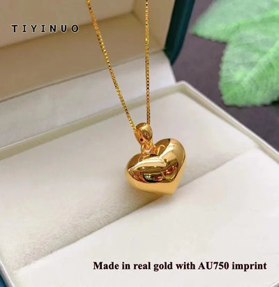 18K Gold Heart Necklace: Perfect Gift for Women