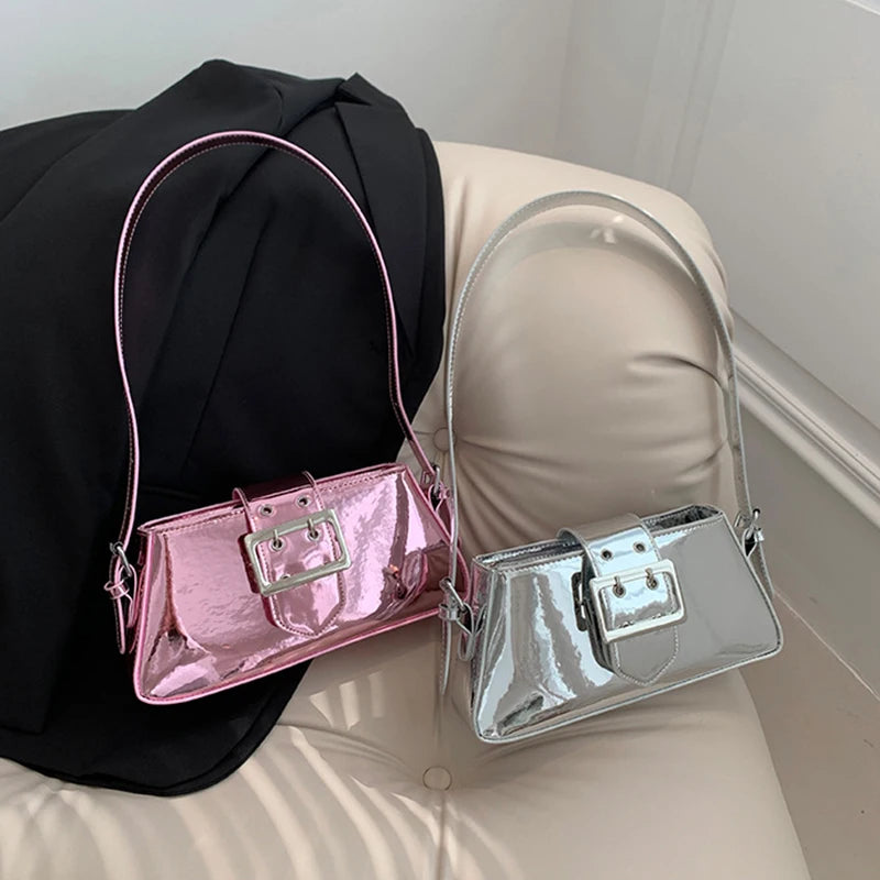2023 Spring Silver Y2K Shoulder Bag for Women