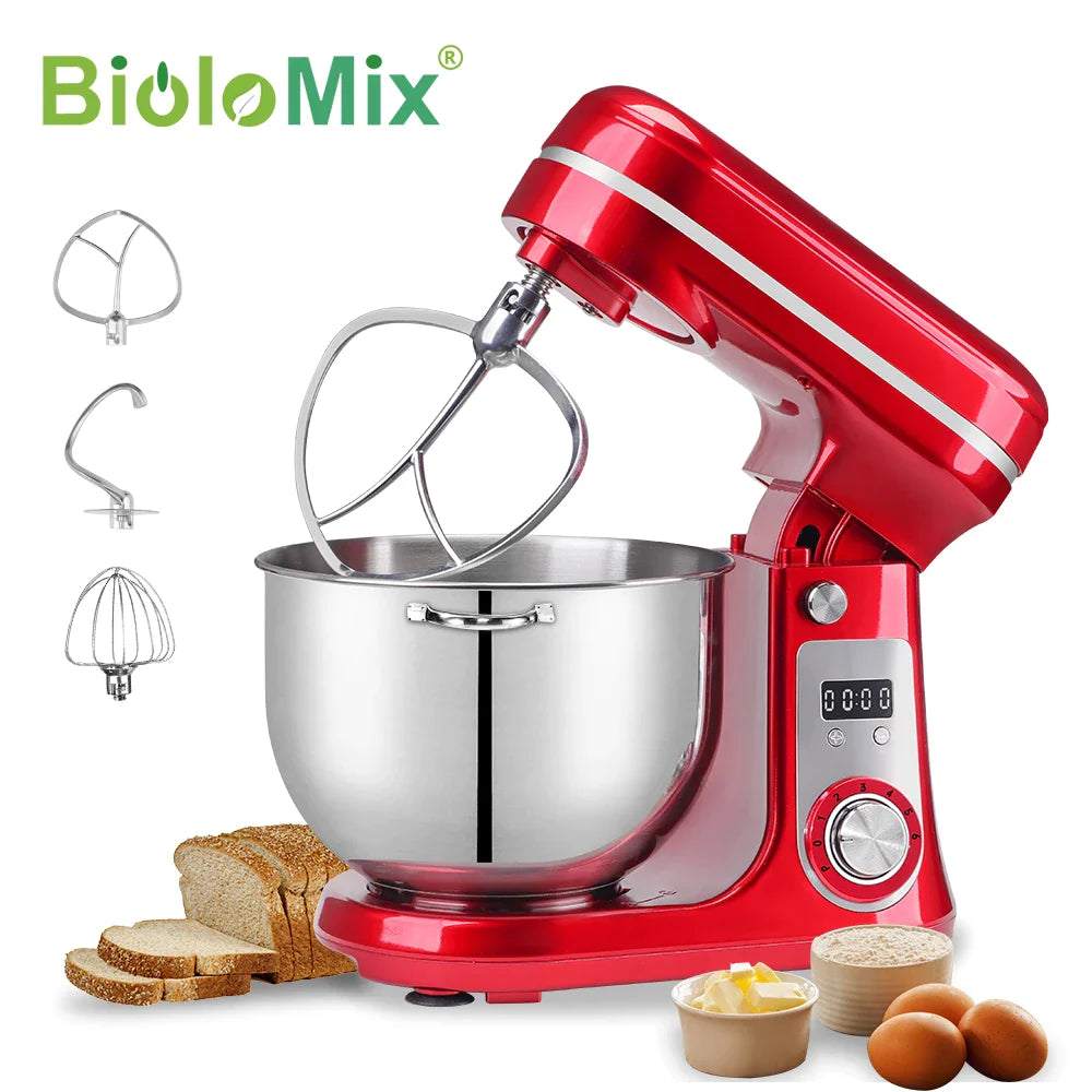 (Copy) BioloMix 6L/5L Mixer Planetary 6-speed Kitchen Food Blender Stainless Steel Bowl Cake Mixer Machine Kneader Cream Egg Whisk