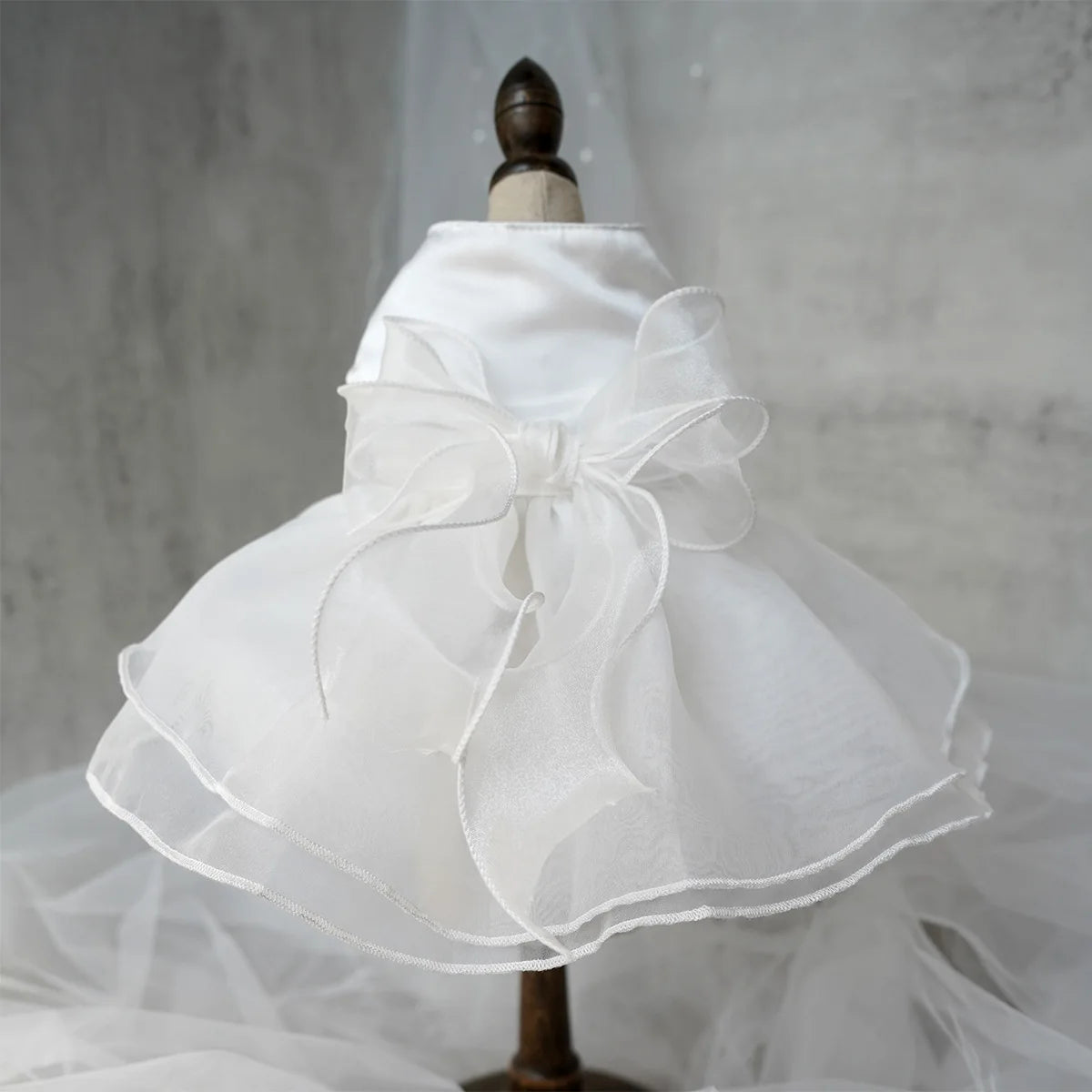 White Tulle Luxury Dog Wedding Dress