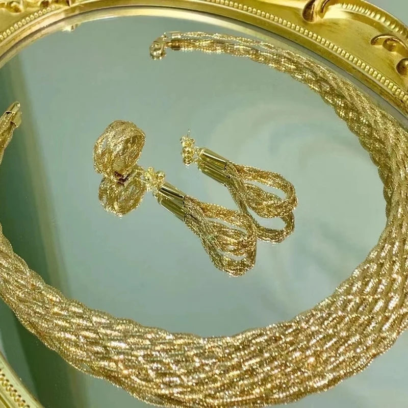 18K Gold Lace Jewelry Set by UBESTNICE