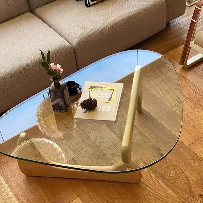 (Copy) Nordic Tempered Transparent Glass Coffee Tables Living Room Small Apartment Luxury Minimalist Tea Table Hall Design Furniture